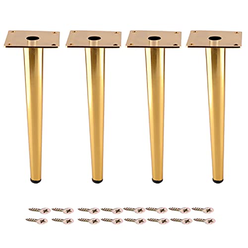 Osring 10 Inch Furniture Table Legs Straight, Gold Metal Coffee Table Feet - size: 10 Inch