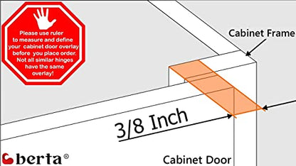 10-Pack 3/8" Overlay Soft Close Face Frame Kitchen Cabinet Hinges - size: 3/8 Inch