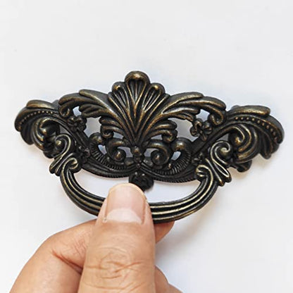 4-Pack 3" C-C Vintage Style Bail Dark Antique Bronze Drawer Pull Cabinet Handle Dresser Pulls Kitchen Hardware 76 mm Centers (4)