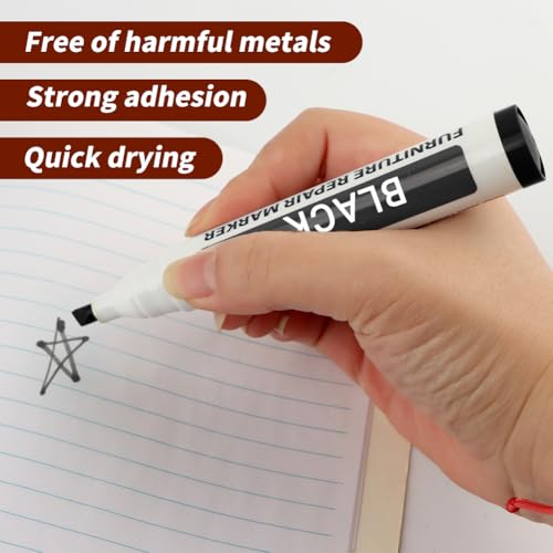 Black Furniture Repair Marker Pen, Instant Wood Floor Scratch Touch Up Tool
