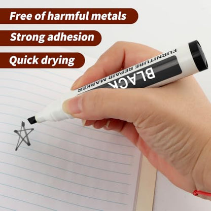 Black Furniture Repair Marker Pen, Instant Wood Floor Scratch Touch Up Tool