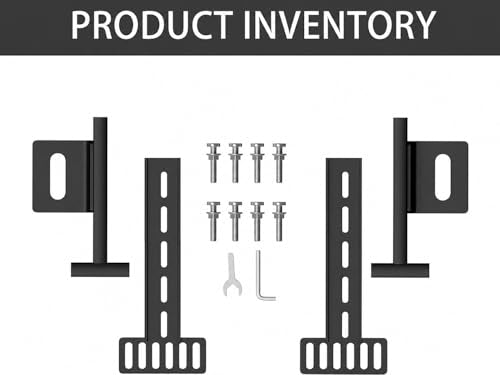 Headboard Brackets for Metal Bed Frame Adjustable Brackets for Headboard with Footboard Extension Kit Fit Twin Full Queen King 2 Pack, Matte Black