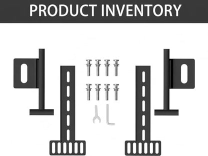 Headboard Brackets for Metal Bed Frame Adjustable Brackets for Headboard with Footboard Extension Kit Fit Twin Full Queen King 2 Pack, Matte Black