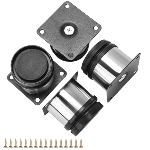 2 Inch Heavy-Duty Metal Furniture Legs 4-Pack Modern Round Feet - size: 2"/5cm