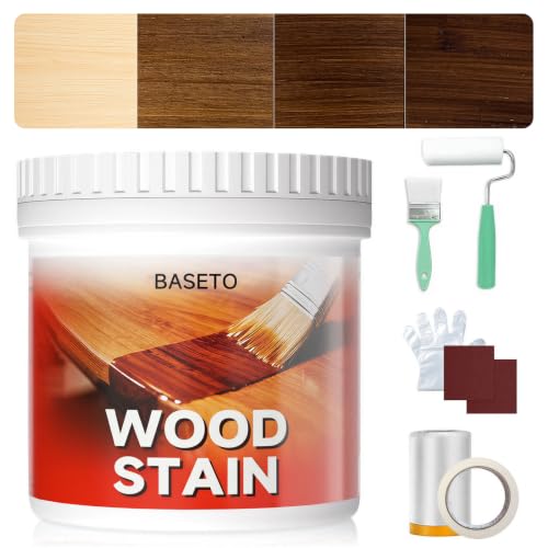 Wood Stain, 32 Oz Water Based Wood Stain and Sealer in One - No Priming, No Top Coat Required, Fast Drying|Low Odor|Non-Toxic, Perfect for Indoor and Outdoor Furniture(Black Walnut) - color: Black/Walnut, size: 32 Fl Oz