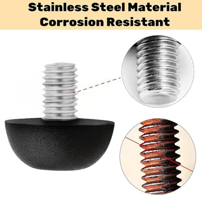 25Pcs 8mm x 1.25 M8 Adjustable Furniture Legs Feet, Stainless Steel Table Levelers Outdoor Screw in Leveling Feet for Patio Table, Chairs, Cabinet Desk and Stool - size: 25PCS