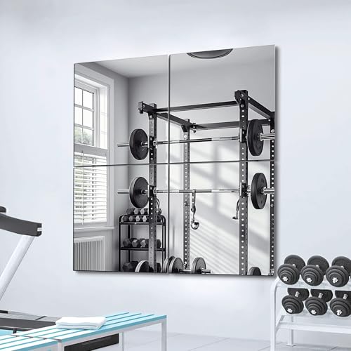 Delma Frameless Mirror Tiles 22"x22"x4 Pcs Wall Mounted - size: 22''x22''-4PCS