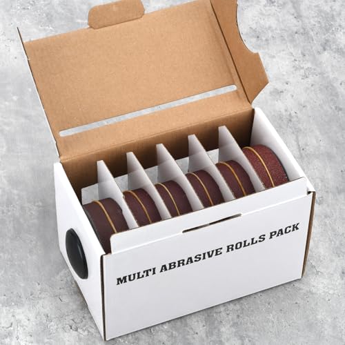Emery Cloth Roll, 6 Grits 6 Meters Abrasive Sandpaper Roll - size: 6Rolls 20FT