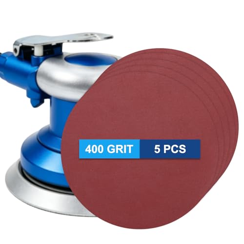 5 Pack 5 Inch PSA Sanding Discs 400 Grit Aluminum Oxide Red - size: 400 grit