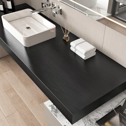 Black Stainless Steel Wallpaper Peel and Stick Backsplash Refrigerator Wrap - size: 15.75"x78"