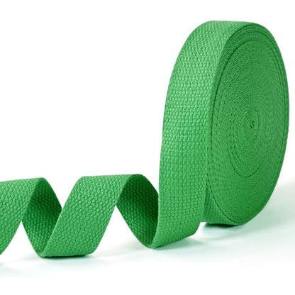 Green Cotton Webbing 1in x 10Yards - color: Green