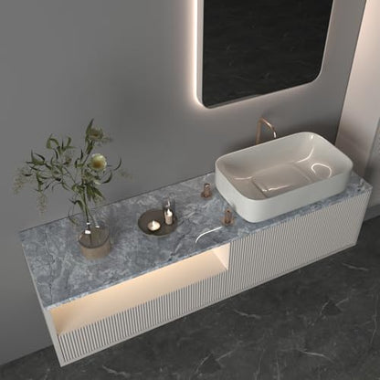 Marble Contact Paper Peel and Stick Countertop Waterproof Wallpaper - color: Gray, size: 31" x 157"
