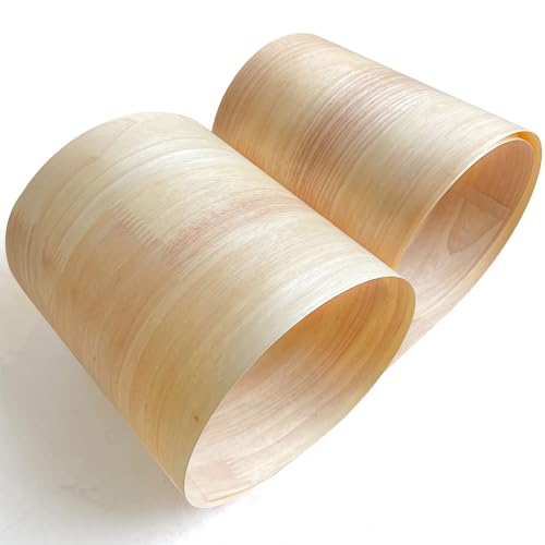 Natural Wood Veneer, Thin Veneer Sheets, Furniture/Boxes/Wooden Crafts Production and Renovation, Handmade DIY (Rubber) - color: Rubber / 8″ x 90″