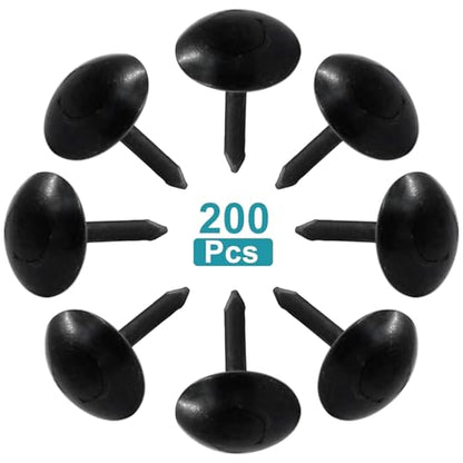 Piutouyar 200 Pcs Black Upholstery Tacks Antique Thumb Tacks, 11 x 13mm - size: 11x13mm
