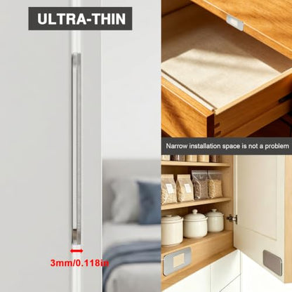 4 Pack Ultra Thin No Drill Magnetic Cabinet Door Catch for Kitchen Cupboard