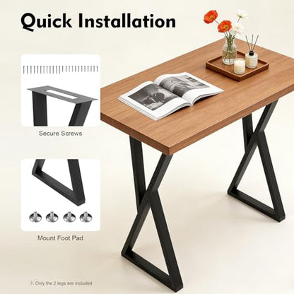 32 Inch Metal Table Legs Set of 2, 440 lbs Capacity Desk Legs - size: 32 Inch