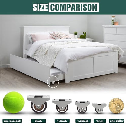 Small Caster Wheels 1.25 Inch Fixed Rigid Furniture Wheels 4PCS - color: Brown 4PCS, size: 1.25 inch