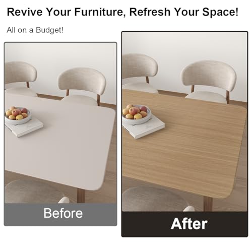 16''x354'' Light Brown Wood Contact Paper Peel and Stick Wallpeper Self Adhesive Wood Grain Contact Paper for Furniture Countertop Bubble Free Design Thick Removable Waterproof Top Vinyl Wrap - color: Light Brown, size: 16" x 354"