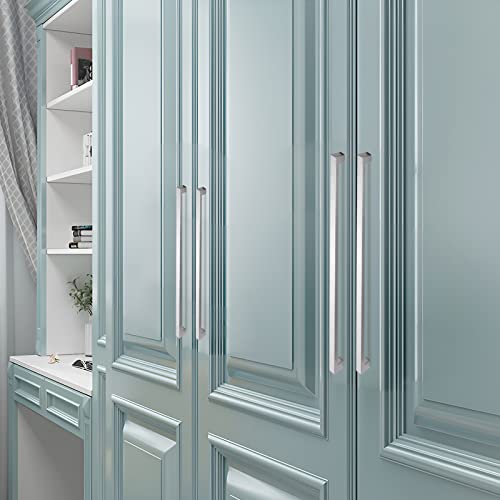 Cabinet Pulls Brushed Nickel Cabinet Handles Square Drawer Pulls, 30 Pack 11-1/3 Inch Stainless Steel Kitchen Door Cupboard Handles, Cabinet Hardware Drawer Handles, 288mm Hole Centers - color: Brushed Nickel, size: Two Hole - 11-1/3 inch Hole Centers(288