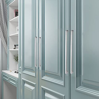 Cabinet Pulls Brushed Nickel Cabinet Handles Square Drawer Pulls, 30 Pack 11-1/3 Inch Stainless Steel Kitchen Door Cupboard Handles, Cabinet Hardware Drawer Handles, 288mm Hole Centers - color: Brushed Nickel, size: Two Hole - 11-1/3 inch Hole Centers(288