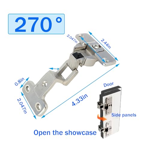 KAFENDA 2x270°Cabinet Hinge Corner Large Angle 270°Soft Close Cabinet Hinge - color: 270 degree hinge