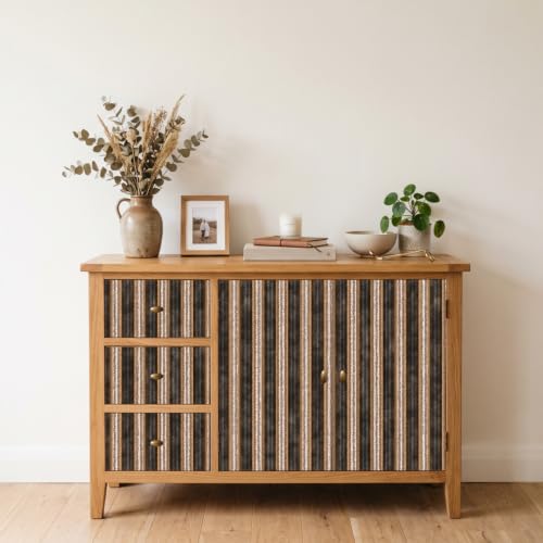 Peel and Stick Wallpaper, Earthy Brown Vertical Stripe Pattern, 236in x 17.7in, Waterproof Vinyl, Removable Reusable, Eco-Friendly, for Bedroom Living Room Rental Apartment - color: Dark6, size: 17.7" x 236.2"