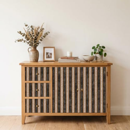 Peel and Stick Wallpaper, Earthy Brown Vertical Stripe Pattern, 236in x 17.7in, Waterproof Vinyl, Removable Reusable, Eco-Friendly, for Bedroom Living Room Rental Apartment - color: Dark6, size: 17.7" x 236.2"