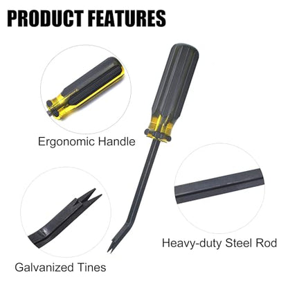 Staple Remover Heavy Duty Tack Puller with Double Pronged Head - color: Black
