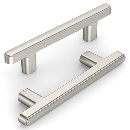 10 Pack 3 Inch(76mm) Kitchen Cabinet Handles Brushed Satin Nickel Cabinet Pulls Kitchen Cabinet Hardware Drawer Pulls for Cupboard Wardrobe - color: Brushed Satin Nickel, size: 3"/76MM Hole Center