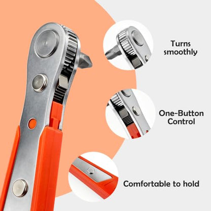 36-Tooth Mini Ratchet Wrench, Right Angle Screwdriver