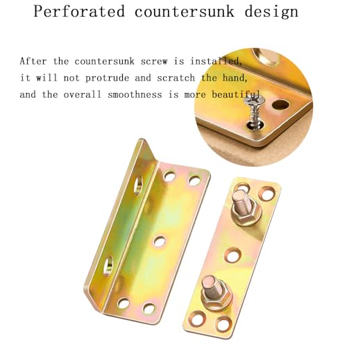 Bed Rail Brackets Bed Frame Hardware Gold - color: Gold, size: Medium
