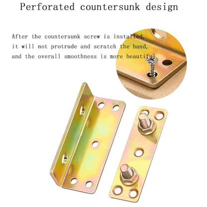 Bed Rail Brackets Bed Frame Hardware Gold - color: Gold, size: Medium