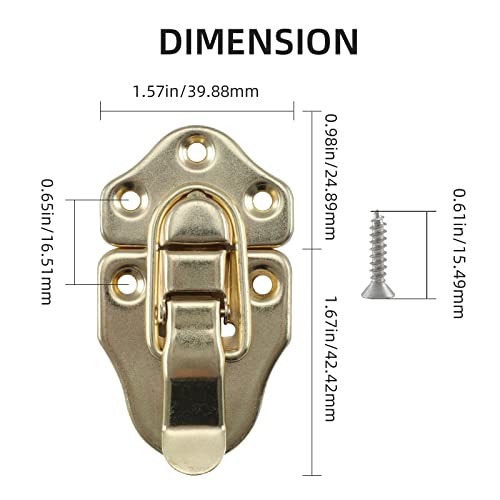 Duckbill Hasp Latches, Small Toggle Box Latches, Bright Brass, 8 Pack - color: Bright Brass, size: 8 Sell Pack
