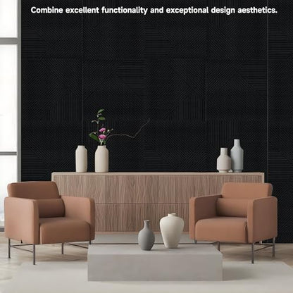 TO-TH Sound Proofing Panels Peel and Stick Acoustic Wall Panel 6Pack, Black - color: Black