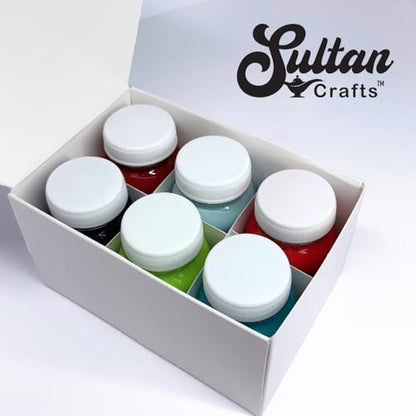 6-Piece Chalk Paint Kit - Premium Water-Based Matte Finish Paint for Furniture Restoration and Craft Projects - Fast Drying and Non-Toxic (100ml/3.3oz.)