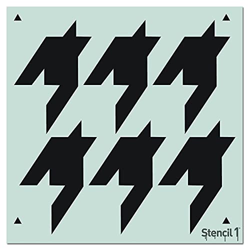Stencil1 Houndstooth Repeat Wallpaper Pattern Stencil 11" X 11" - Reusable Premium Quality Mylar Stencils for Painting Walls, Fabric, Furniture, Crafts, Decor - Allover Wallpaper Effects - 11" x 11” - color: Houndstooth Repeat Wallpaper Pattern Stencil