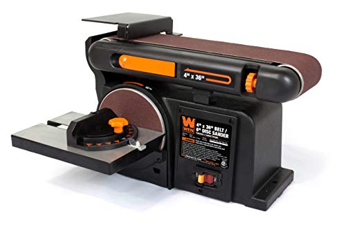 WEN Benchtop Belt and Disc Sander with 4 x 36 in. Belt, 6 in. Disc and Cast Iron Base (6502T) - style: 6-inch Disc w/ Cast Iron Base