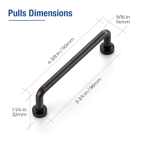 Oil Rubbed Bronze Cabinet Pulls Cabinet Handles, 3-3/4 Inch, 10 Pack - color: Oil Rubbed Bronze, size: 3-3/4 Inch Hole Center