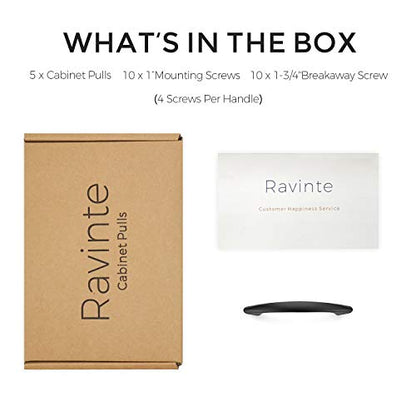 Ravinte Matte Black Kitchen Cabinet Handles Drawer Pull 3 Inch 5 Pack - color: Black