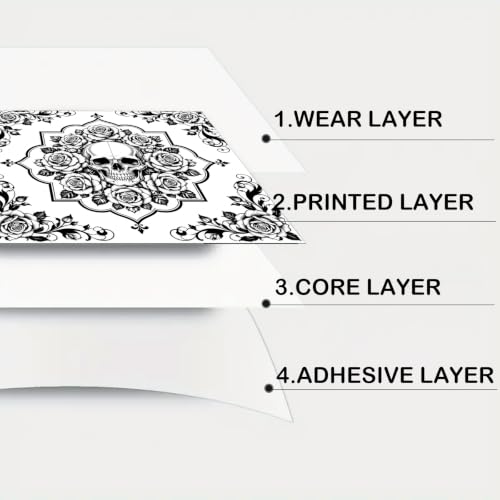 Nuxovilar Peel and Stick Floor Tile 12x12 Inch Vinyl - color: Black & White Gothic