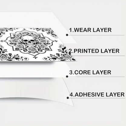Nuxovilar Peel and Stick Floor Tile 12x12 Inch Vinyl - color: Black & White Gothic