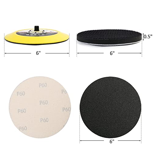 LotFancy 6 Inch Sanding Disc Set, 60PCS, 60 to 7000 Grit, Silicon Carbide - style: 60PCS Discs with 2 Accessories