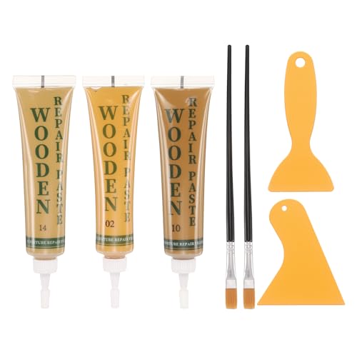 uxcell Wood Repair Kit 3 Color 0.88oz Wood Fillers Furniture Repair Kit - color: Brown, Light Teal Green, Natural Wood