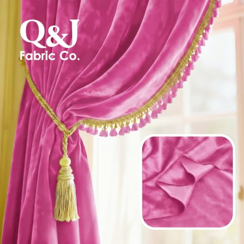 Fuchsia 2‑Way Stretch Velvet Fabric 1 Yard 60 Inch Wide - color: Fuchsia, size: 1 Yard