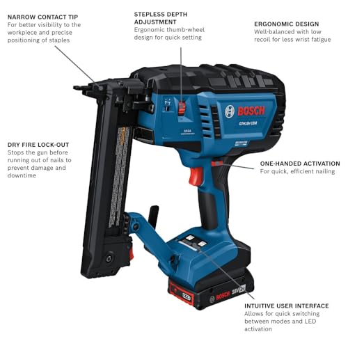 GTH18V-18MB12 18V Brushless 18-Gauge Narrow Crown Stapler Kit with (1) 2 Ah Standard Power Battery - style: Tool + Battery & Charger