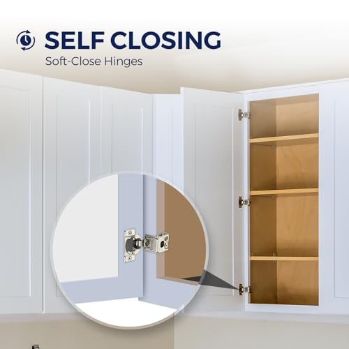 Satin Nickel Soft Close Cabinet Hinges,1-1/2 Inch Overlay,60 Pack (30 Pair) - size: 1-1/2 inch Overlay