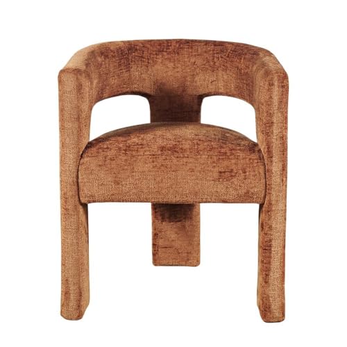 Jofran Gwen Jacquard Upholstered Accent Chair, Modern Luxury Plush Sculptural Armchair for Dining Room or Living Room, Chairs Living Room, Rust, Single Chair - color: Rust, size: Single Stool