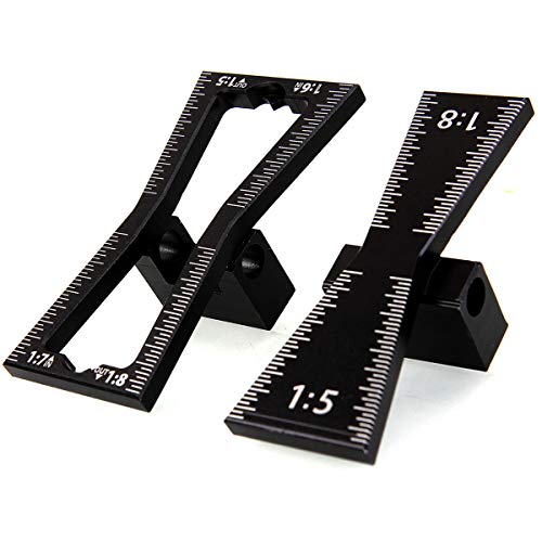 STARVAST 2Pcs Dovetail Marker Guide Dovetail Making Jig Aluminum Alloy Dovetail Gauge Guide Featuring 1:5 1:6 1:7 1:8 Slopes for Woodworking DIY Wooden Joints