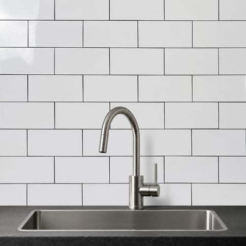 10 Sheets Polished White Peel and Stick Backsplash,11.8''x11.8'' PVC Subway Tile with Grout, Heat Resistant Stick on Tiles for Kitchen,Waterproof Peel and Stick Wall Tiles for Bathrrom - color: Polished White