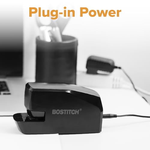 Bostitch Office Portable Electric Stapler, 20 Sheets, AC or Battery Powered, Black (MDS20-BLK) - color: Black